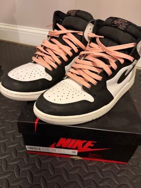 Nike Air Jordan 1 High Black, White & Pink Laces